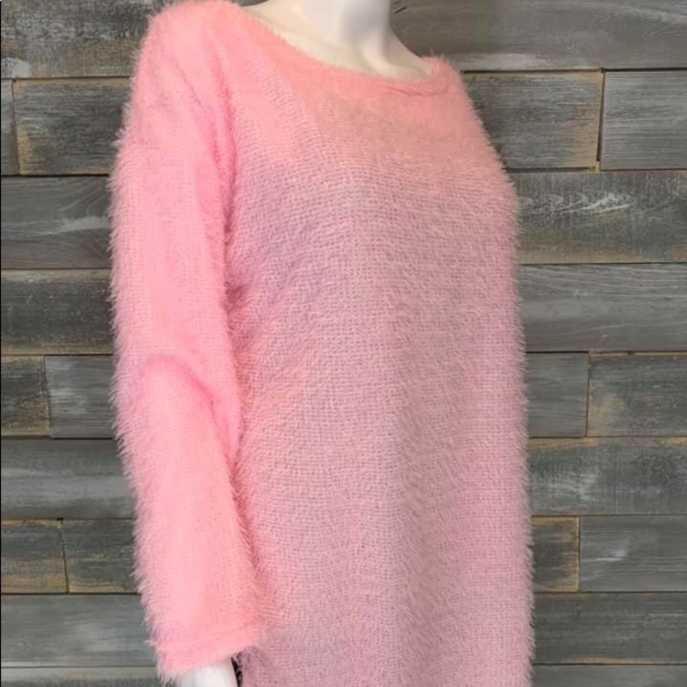 Pink fuzzy sweater